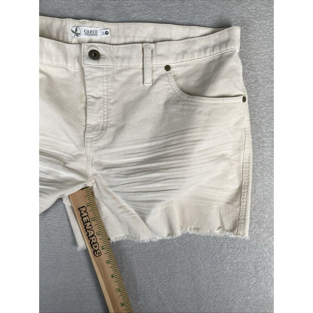 Carve Designs Oahu Shorts Women's 14 Cream 6” Raw Hem Corduroy - Picture 4 of 8